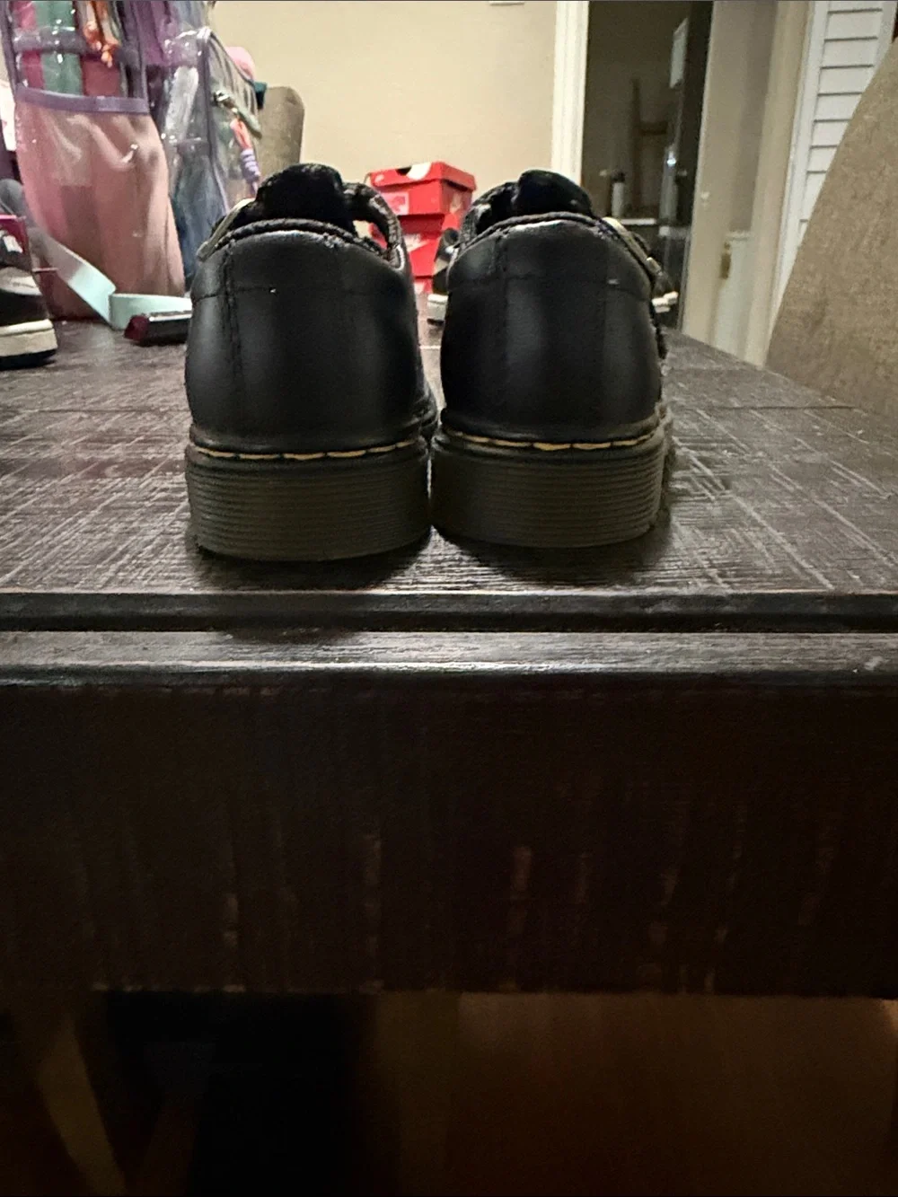 Dr. Martens Kids Black Double-Strap Leather School Shoes